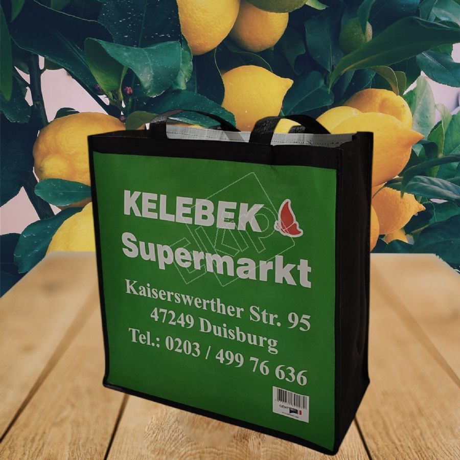 Süpermarket için üretilmiş nonwoven promosyon çanta örneği